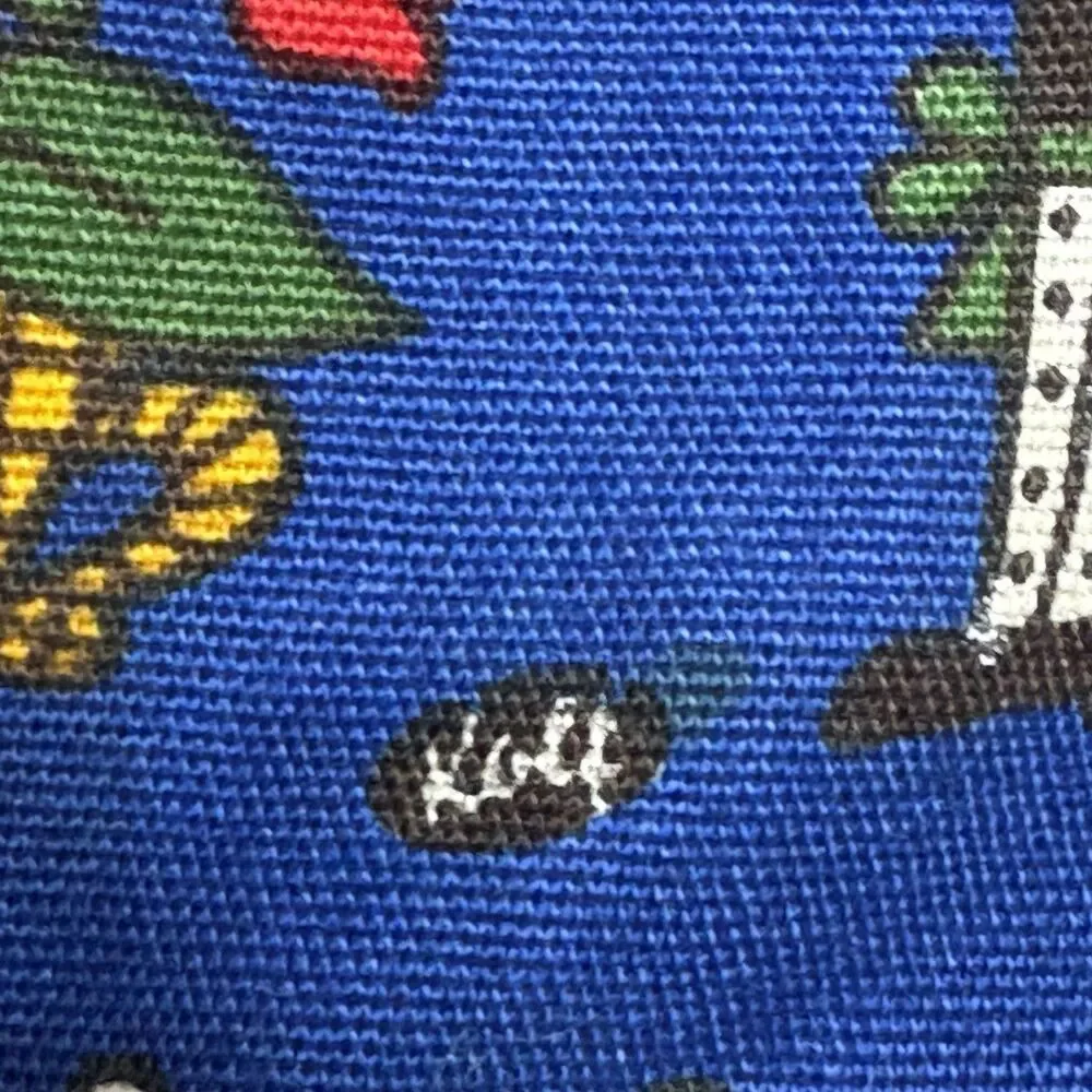 Kolf Mini Purse Austrian Folk Art BLUE w/ Red Green Yellow Accents‎ Vintage